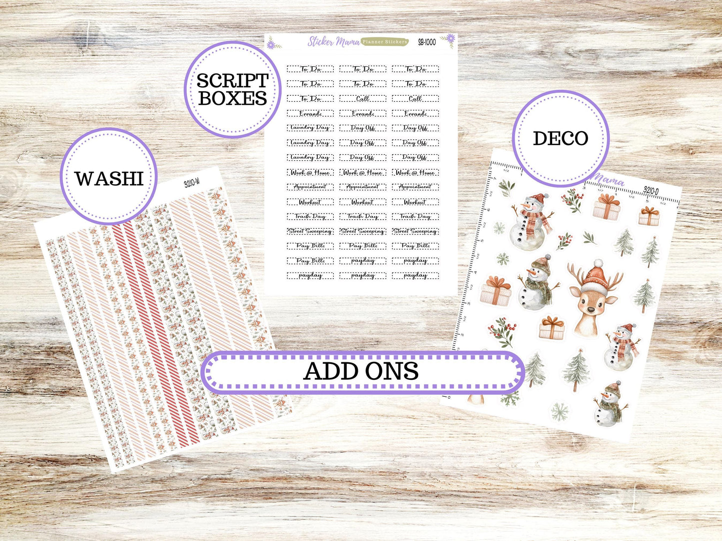 LD “The Nancy & Anne” Large || Week + Month PLANNER Monthly Kit #3210 || Laurel Denise Horizontal Vertical Kit || Frosty Friends || 9-25
