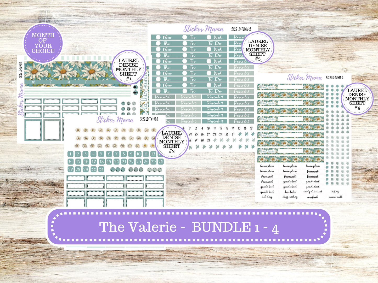 LD "The Valerie" || TEACHER Week + Month Planner Kit #3122 || Vintage Bloom || Laurel Denise Teacher Planner | 11-25