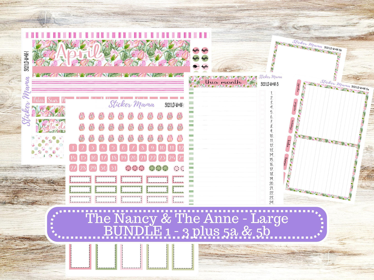 LD “The Nancy & Anne” Large || Week + Month PLANNER Monthly Kit #3121 Easter Petals || Horizontal Vertical Kit || 12-25