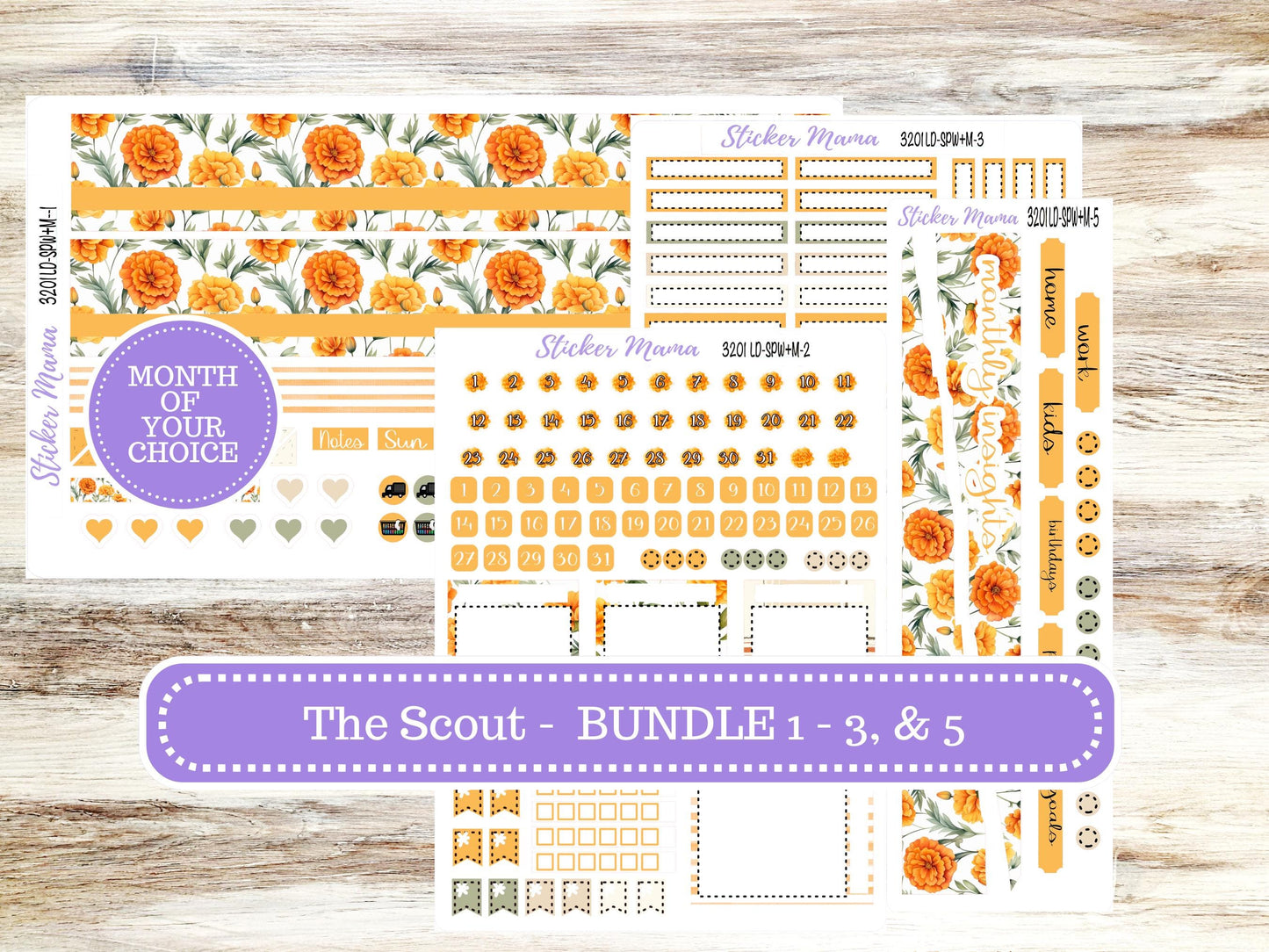 Laurel Denise Small Scout Planner Sticker Kit | Portrait Weekly + Monthly |  Choose Your Month Fall Colors #3201 | 4-26