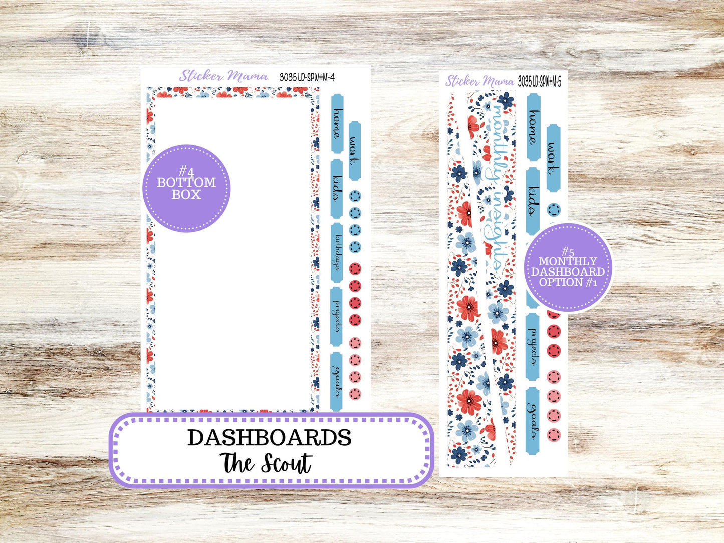 Laurel Denise Small Scout Planner Sticker Kit | Portrait Weekly + Monthly | July American Dream 3035 | 4-26