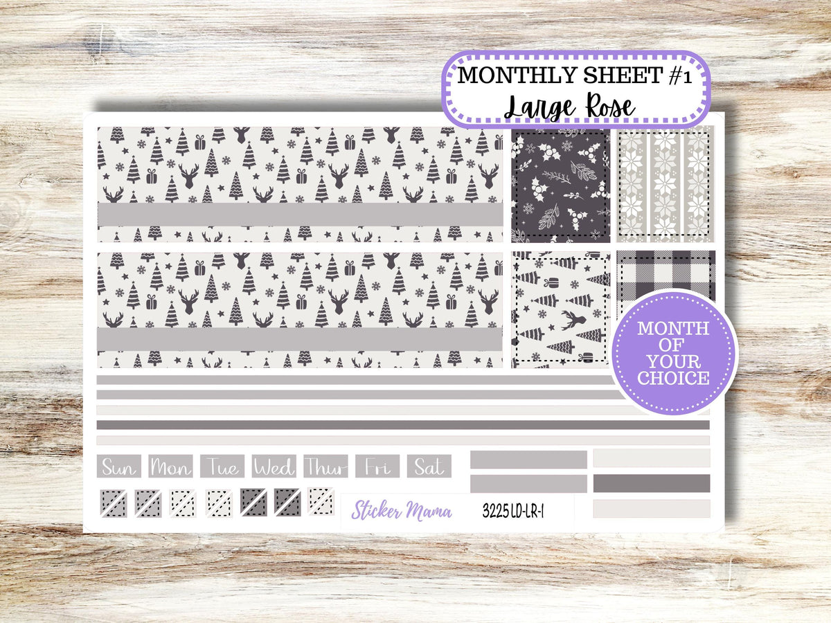 Laurel Denise Large Rose Planner Sticker Kit | 3225 Sleek Season | 9-26 | Choose your own month