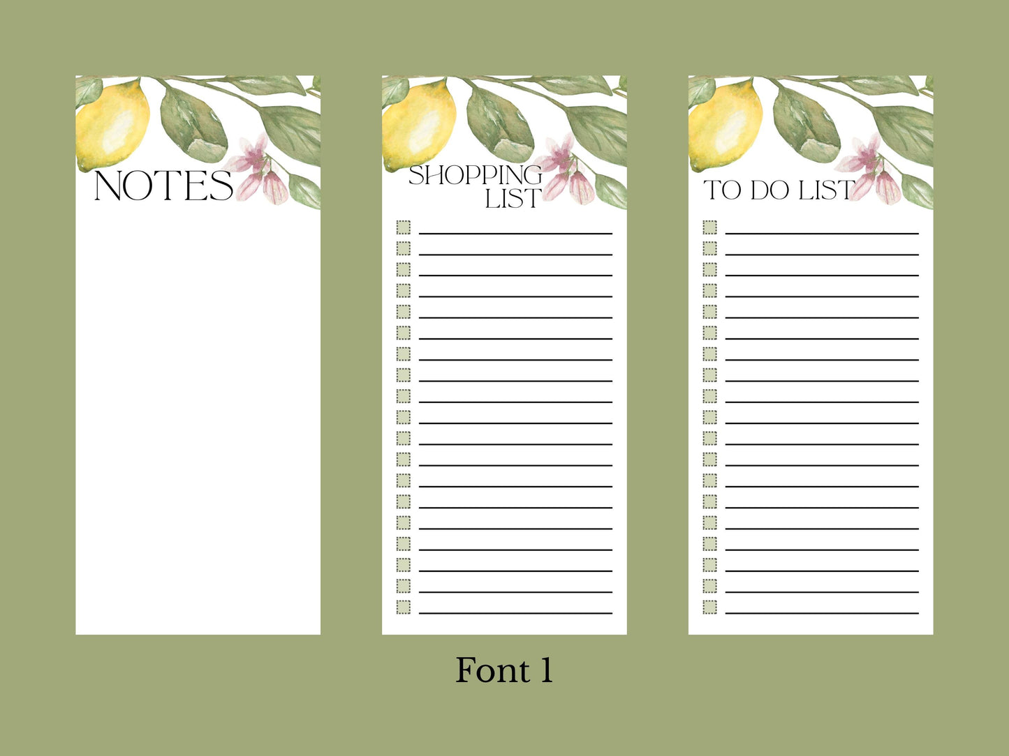 Lemon Delight Notepads | Set of Three | 3.5 x 8 | To Do List | Shopping List | Notes