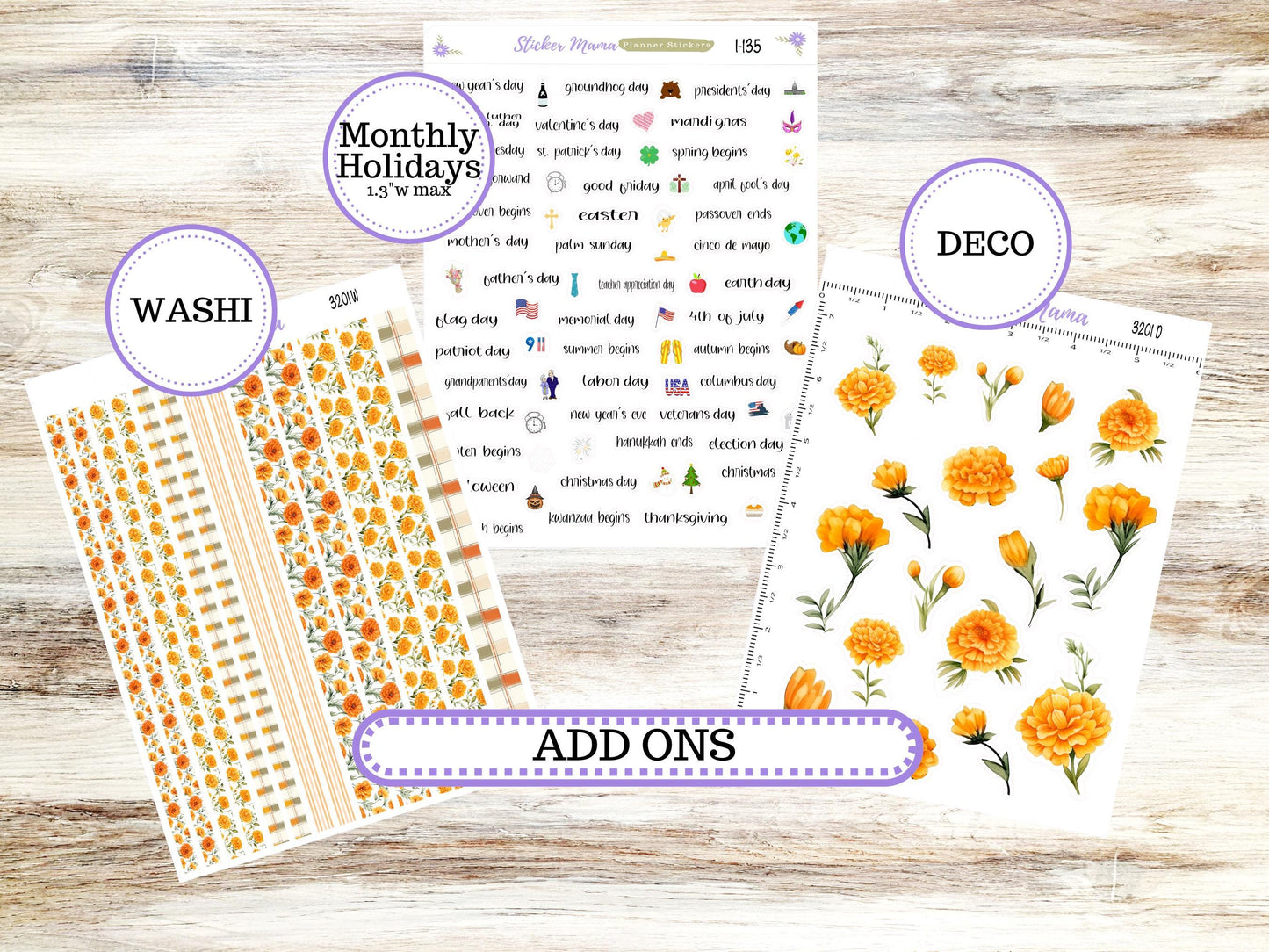 Laurel Denise Mae and Kristy Planner Sticker Kit | Book-Bound | BookBound | Undated - Month of your Choice 3201 Fall Colors | 5-26