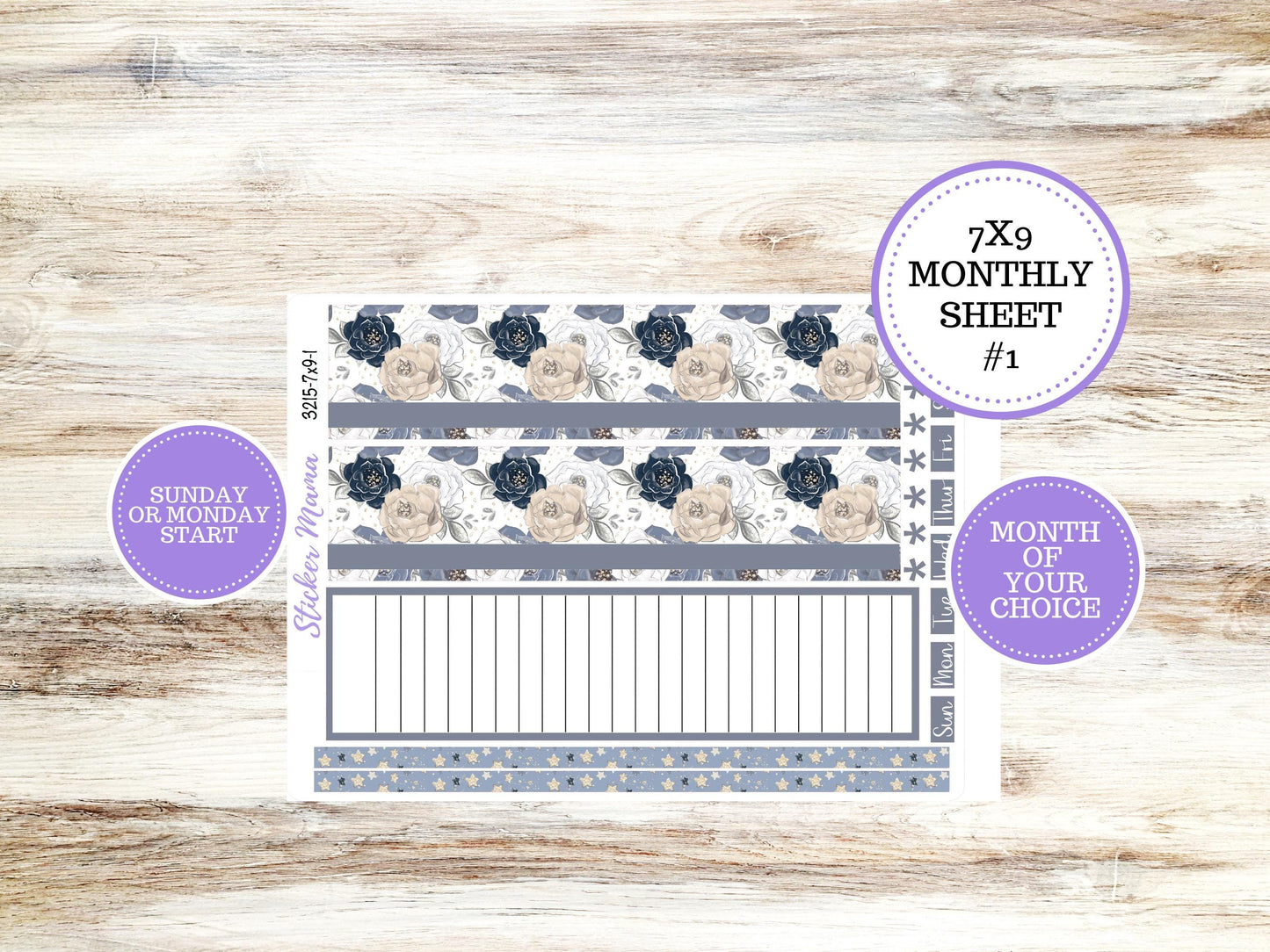 ERIN CONDREN Monthly Kit-3215  || 7X9 ||  Charming Roses Monthly - 7x9 EC Month of your Choice - Monthly Planner Kits -  Monthly Budget