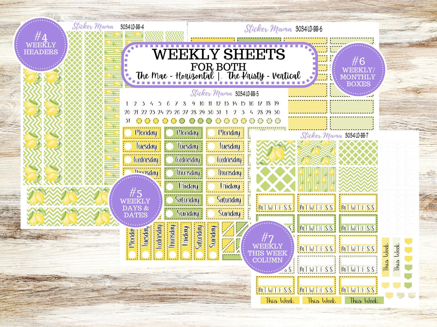 LD BOOK-BOUND Planner Kit #3034 || The Mae || The Kristy || Lucky Blossom || Laurel Denise Sticker Kit ||  11-25