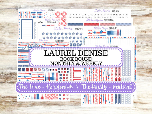 Laurel Denise Mae and Kristy Planner Sticker Kit | Book-Bound | July 3205 Patriotic Festivities