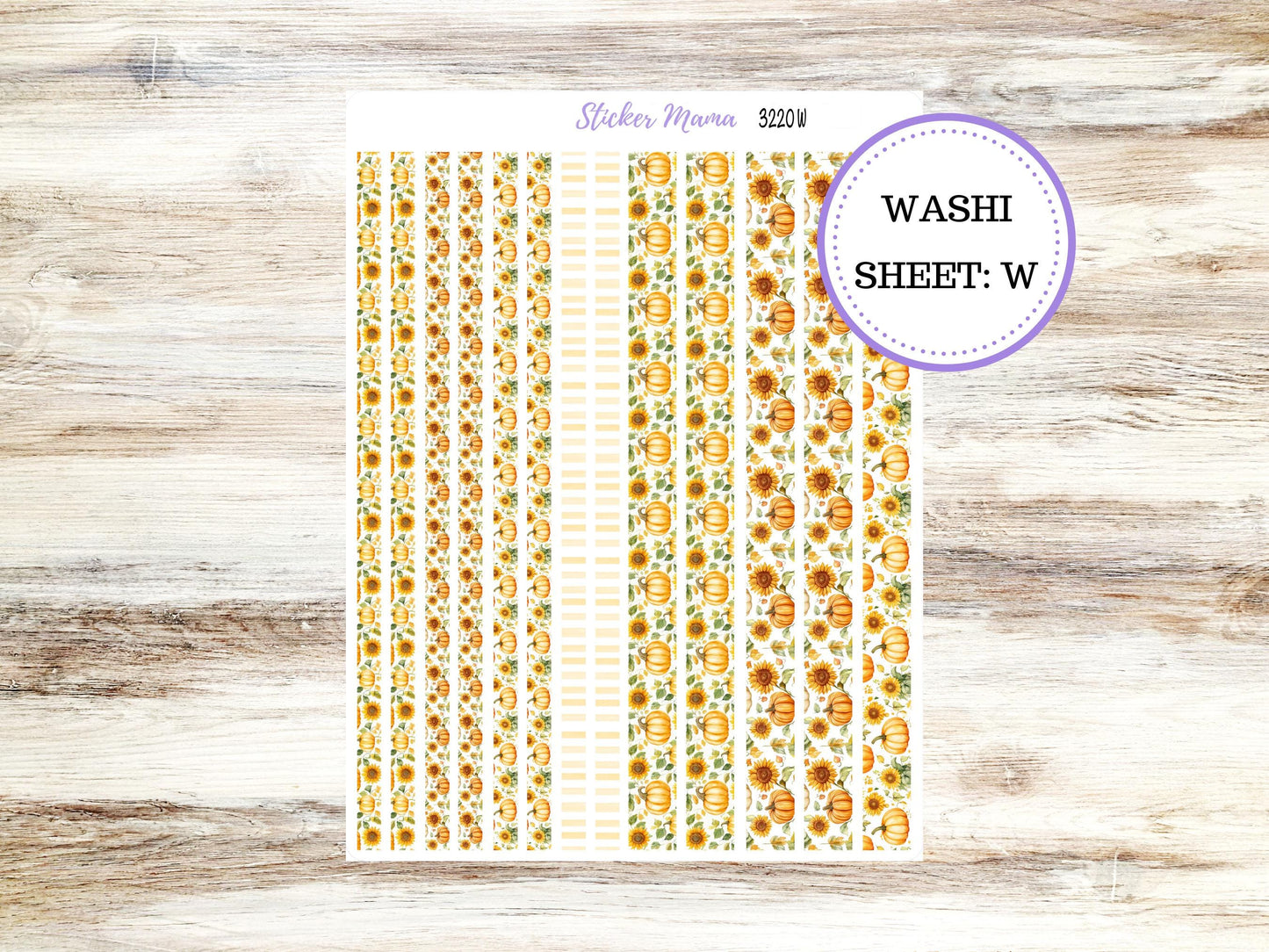Washi Planner Stickers | Sunflower Harvest 3220