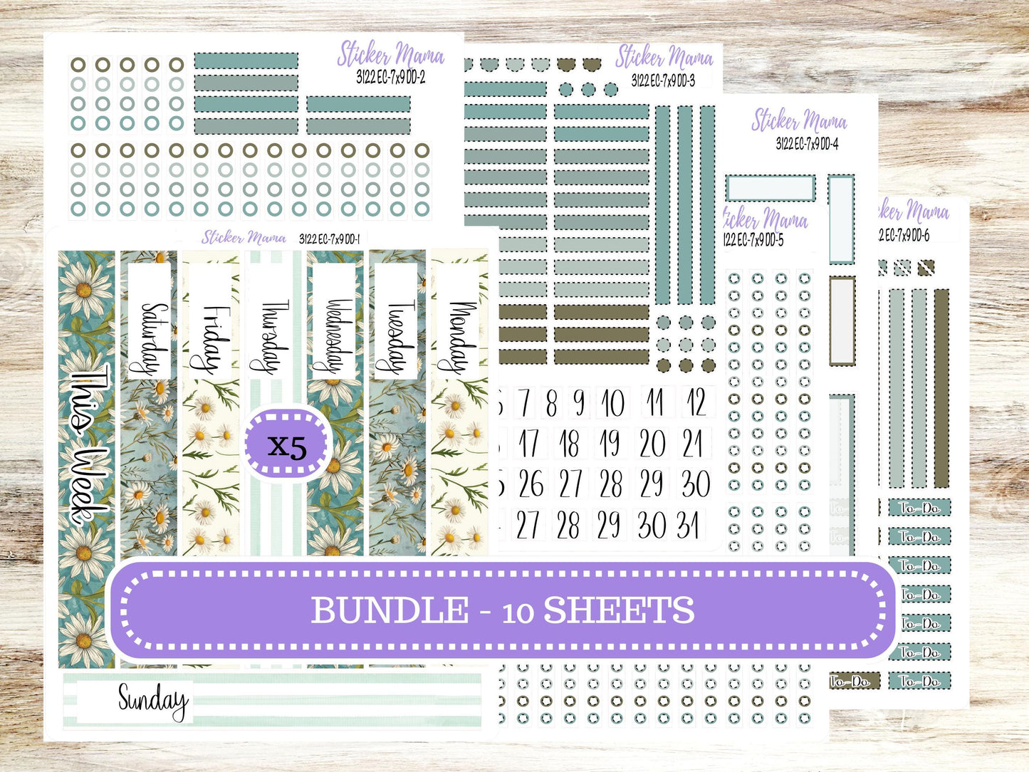 ERIN CONDREN Daily Duo Planner Kit DD-3122 || Vintage Bloom || Daily Duo Planner Sticker Kit || Erin Condren ||