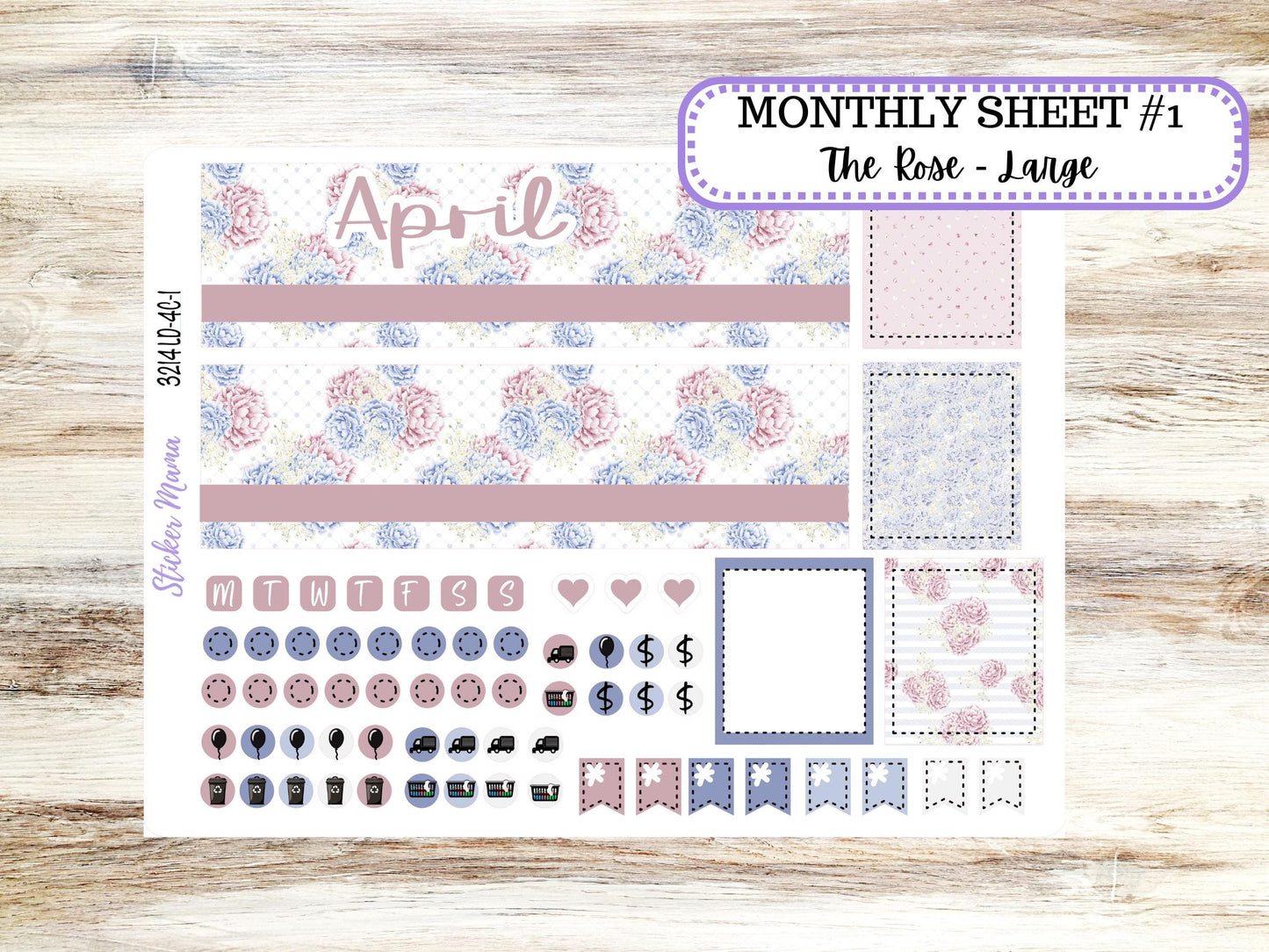 LD "The Rose" Large || 4-COLUMN (formerly project)  Planner Kit #3214 || April Peony Palace || Laurel Denise Stickers || 12-25
