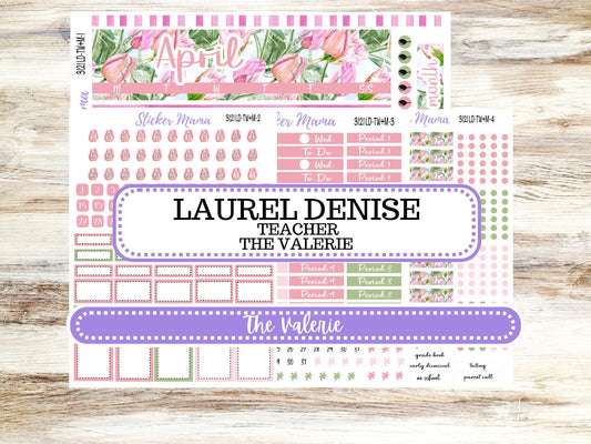 LD "The Valerie" || TEACHER Week + Month Planner Kit #3121 || April Easter Petals || Laurel Denise Teacher Planner | 12-25