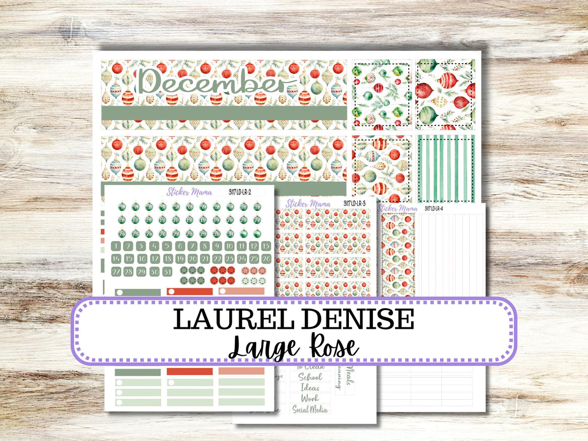 Laurel Denise Large Rose Planner Sticker Kit 3117 | December Jolly Jewels | 9-26