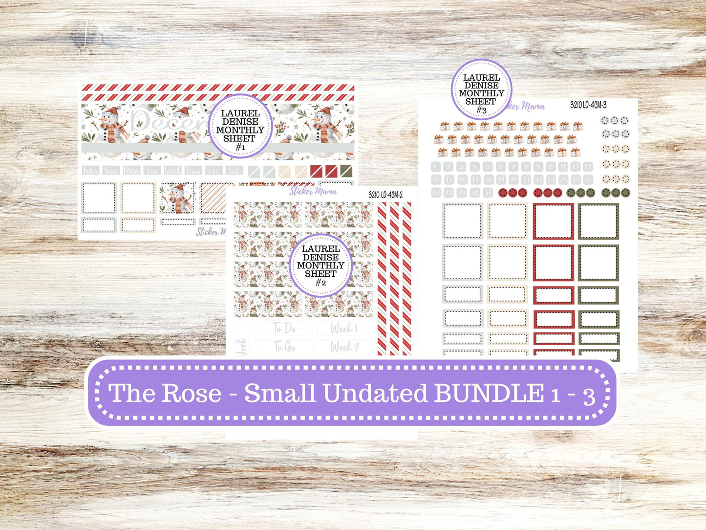 LD "Th Rose" Small || 4 COLUMN Mini (formerly the project mini) Size Planner Kit #3210 || Frosty Friends || Project Stickers || June 25