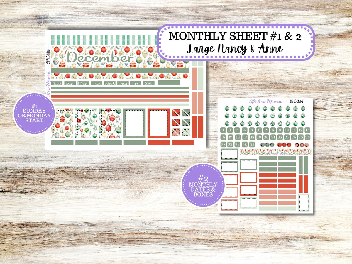 Laurel Denise Large Nancy & Anne Planner Sticker Kit 3117 | December Jolly Jewels | 9-26
