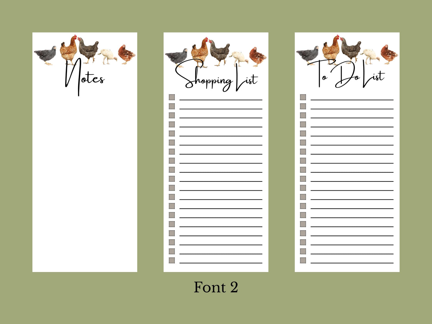 Feather Friends Notepads | Set of Three | 3.5 x 8 | To Do List | Shopping List | Notes