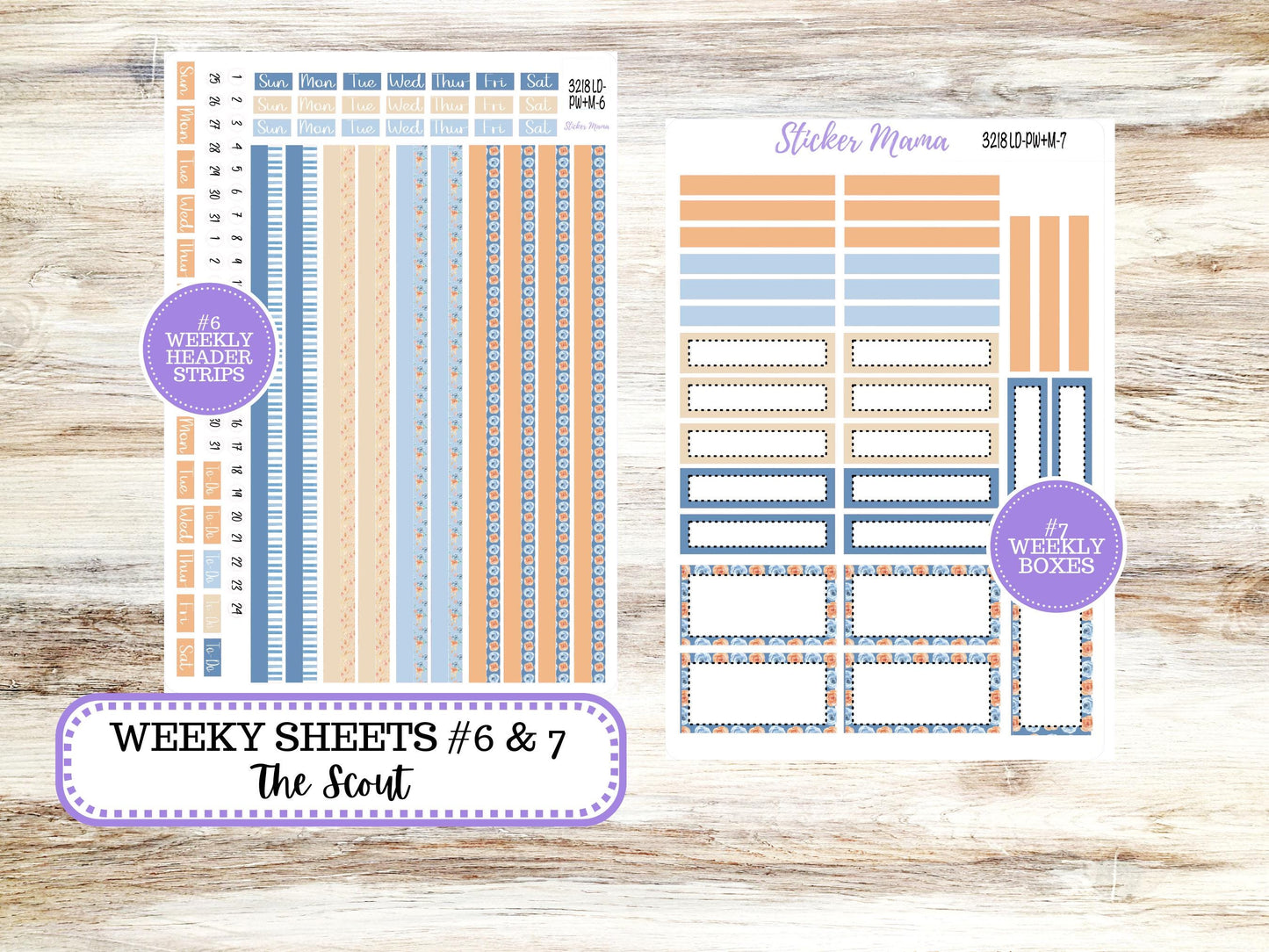 Laurel Denise Large Scout Planner Sticker Kit | Portrait Weekly + Monthly | August Blossom Breeze 3218 | 5-26