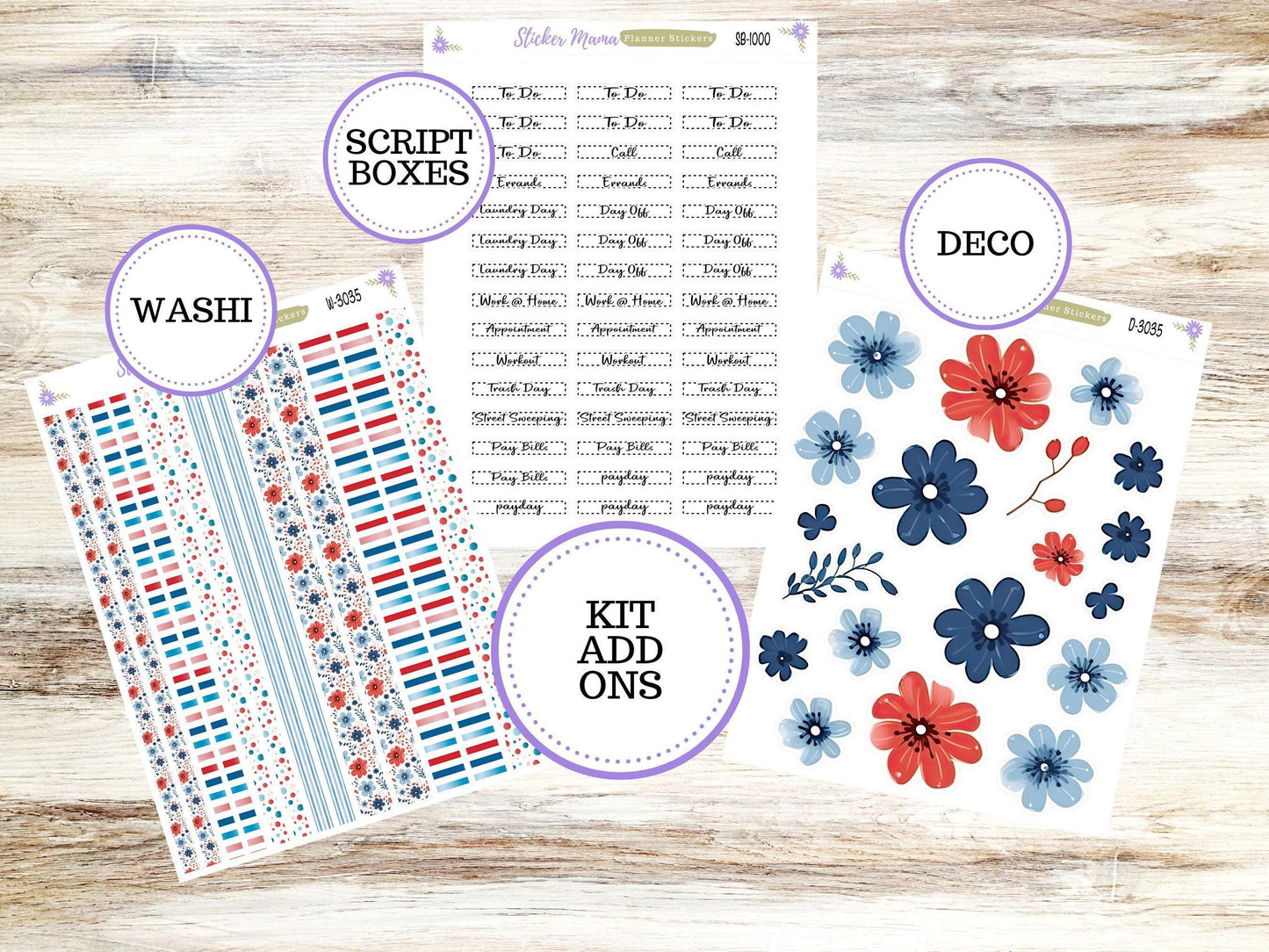 LAUREL DENISE WEEKLY Planner Kit #3035 || Laurel Denise Kit || Ld Stickers || Laurel Denise Horizontal Vertical || American Dream