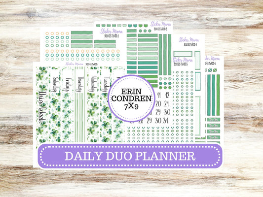 ERIN CONDREN Daily Duo Planner Kit DD-3120 || March - Shamrock Magic || Daily Duo Planner Sticker Kit || Erin Condren ||