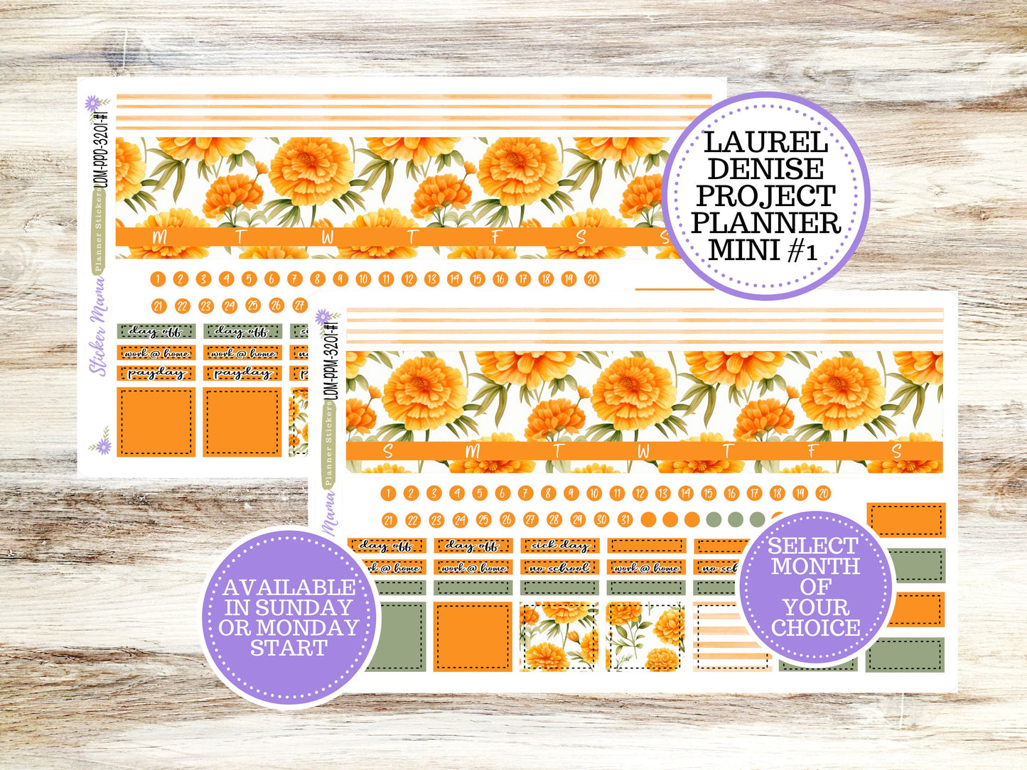 LAUREL DENISE PROJECT  Planner Kit #3201 || Fall Colors || Laurel Denise Kit || Laurel Denise Stickers ||  || Any Month ld