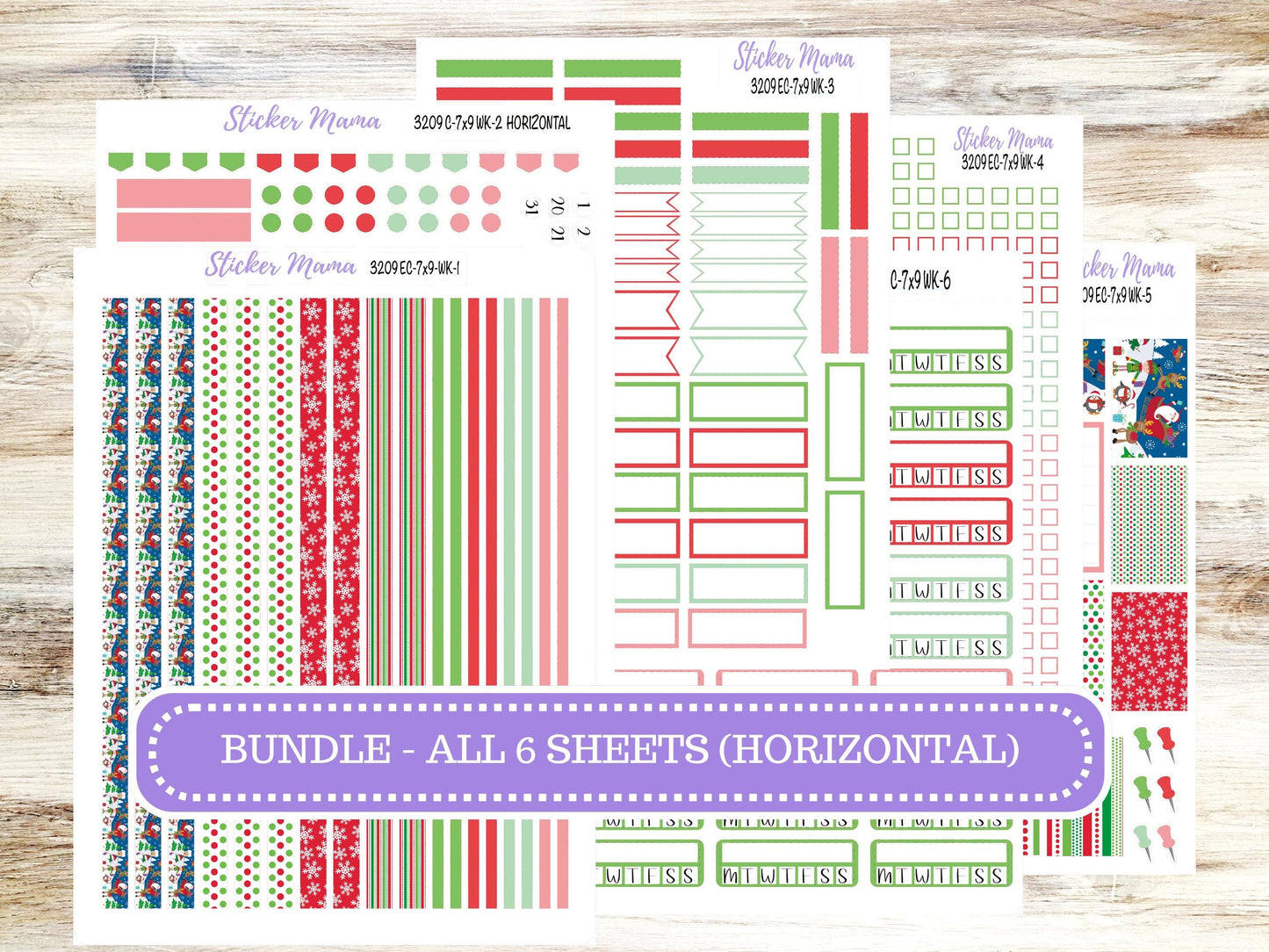 ERIN CONDREN Weekly Planner Kit WK-3209 || December || Weekly Planner Sticker Kit || Erin Condren ||