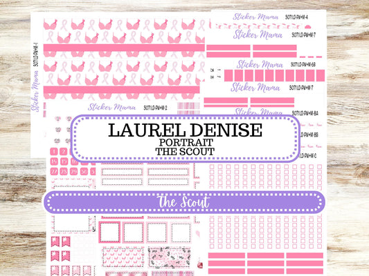 LD "The Scout" || PORTRAIT Weekly + Monthly Planner Kit #3071 || Breast Cancer || Laurel Denise Kit Portrait || Aug 25
