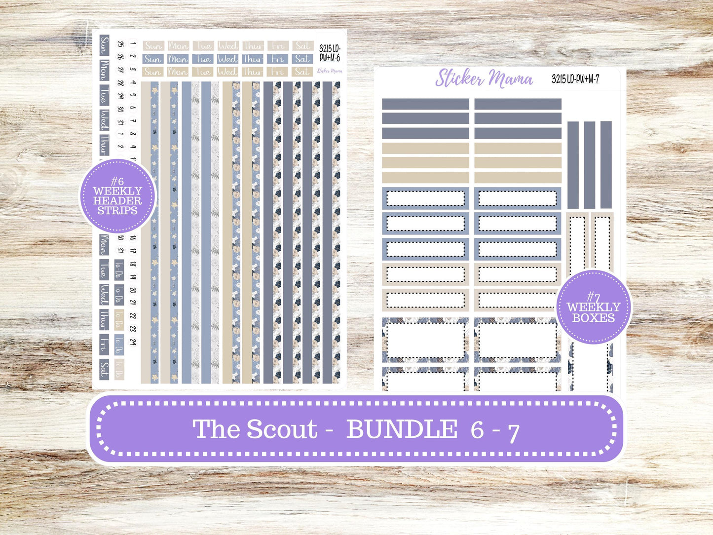 Laurel Denise Large Scout Planner Sticker Kit | Portrait Weekly + Monthly | Month of your Choice Charming Roses #3215 | 1-26
