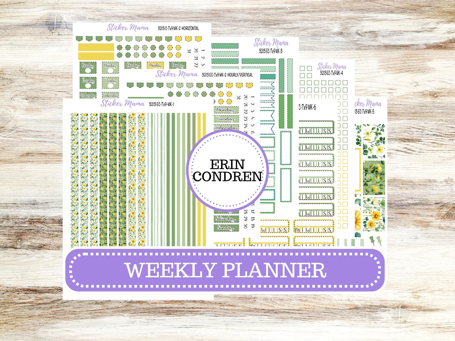 ERIN CONDREN WK-3213 || Lucky Blossom || Weekly Planner Kit || Erin Condren || Hourly Planner Kit || March Vertical Planner Kit