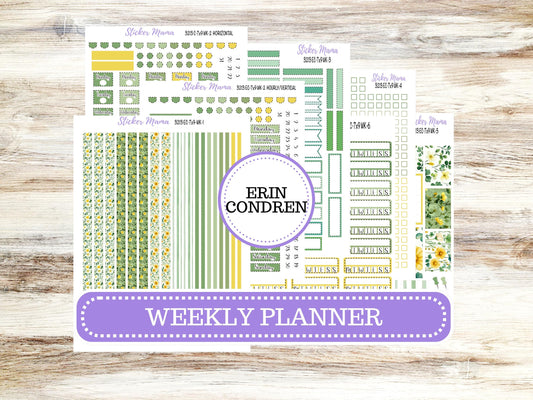 ERIN CONDREN WK-3213 || Lucky Blossom || Weekly Planner Kit || Erin Condren || Hourly Planner Kit || March Vertical Planner Kit