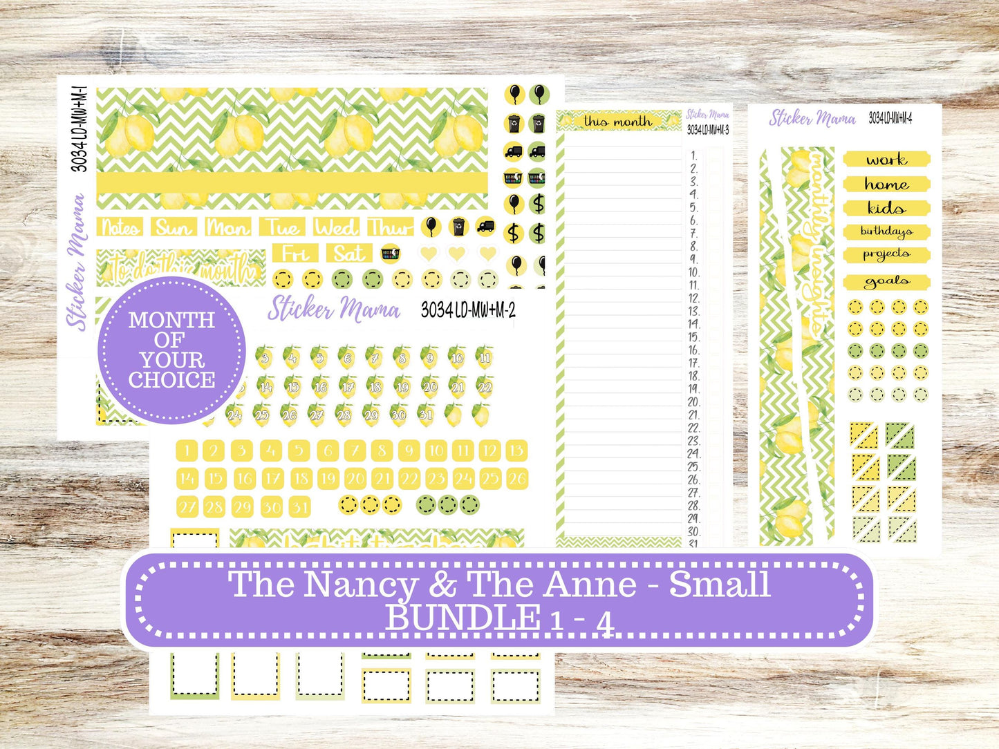LD SMALL "The Anne" & "The Nancy" || MINI Week + Month Planner #3034 Fresh Squeeze || Laurel Denise Horizontal Vertical || 11-25