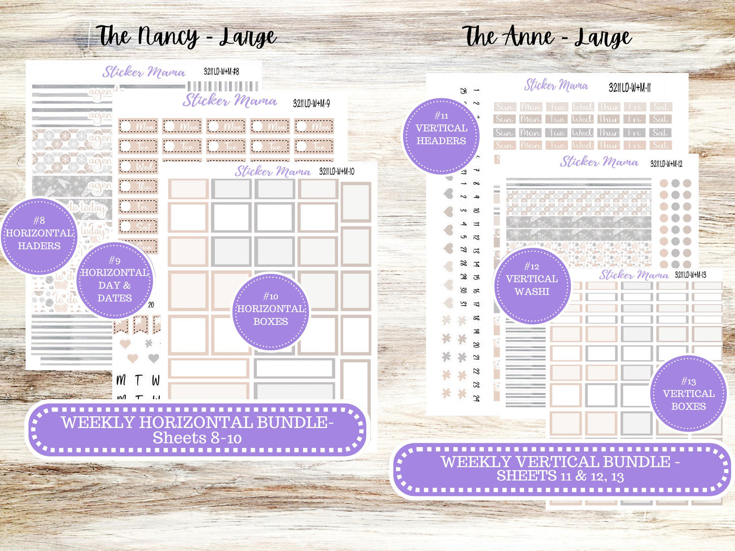 LD “The Nancy & Anne” Large || Week + Month PLANNER Monthly Kit #3211 || Laurel Denise Horizontal Vertical Kit || January || 10-25