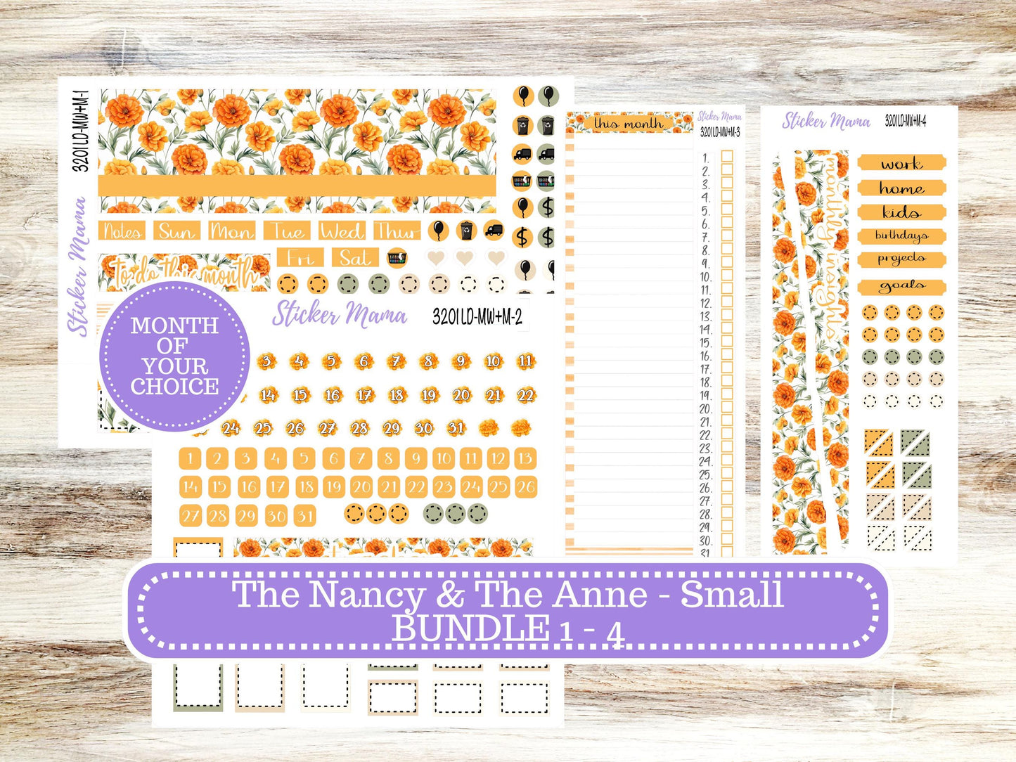 Laurel Denise Small Anne and Nancy Planner Sticker Kit | Small Week + Month | Choose your own Month 3201 Fall Colors | 5-26