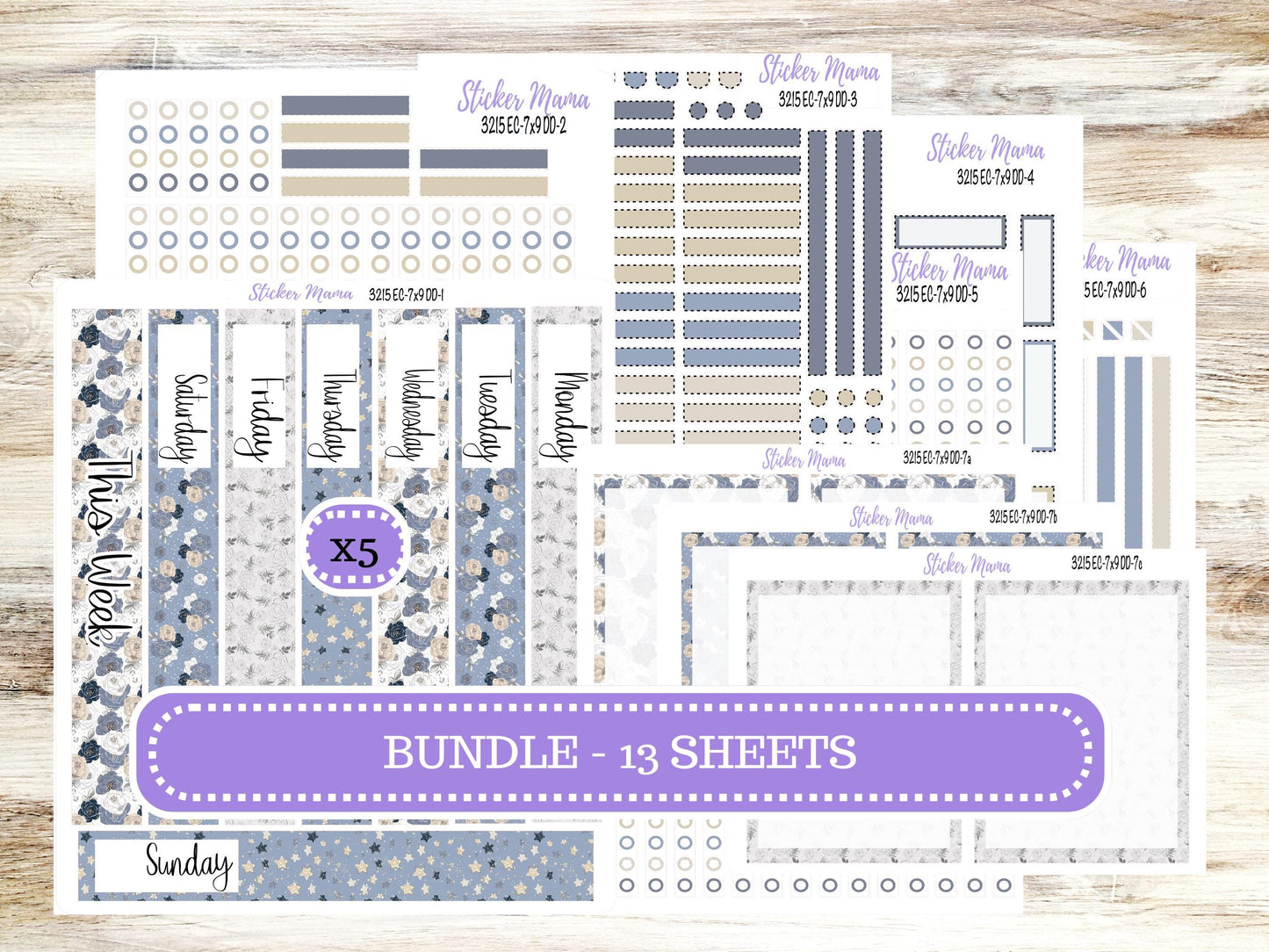 Erin Condren Daily Duo Planner Sticker Kit | DD-3215 Charming Roses