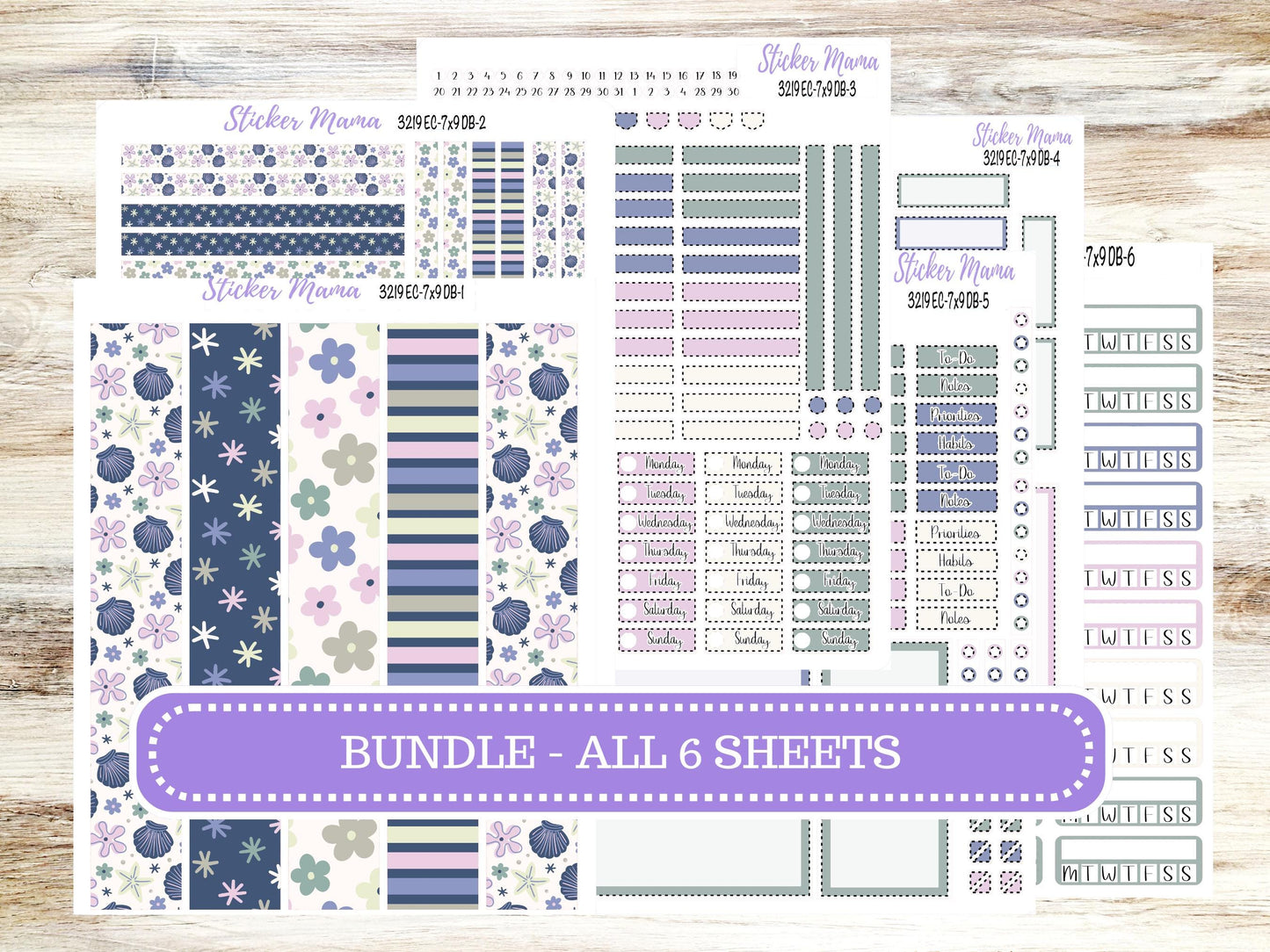 Erin Condren Dashboard Planner Sticker | Kit DB-3219 Tropical Trinkets