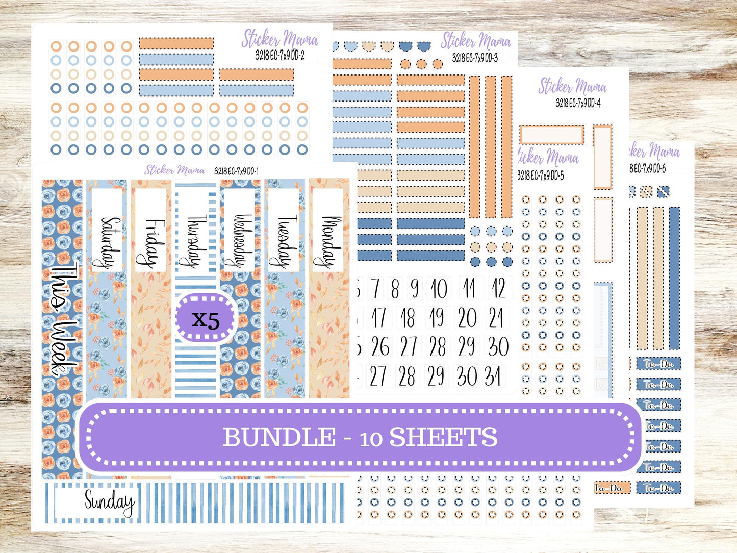 Erin Condren Daily Duo Planner Sticker Kit | 3218 Blossom Breeze