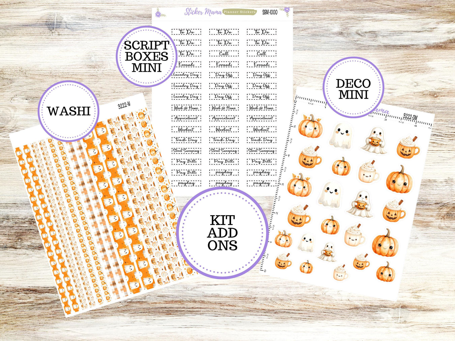 Journal Planner Sticker Kit | 3222 Cozy Ghost