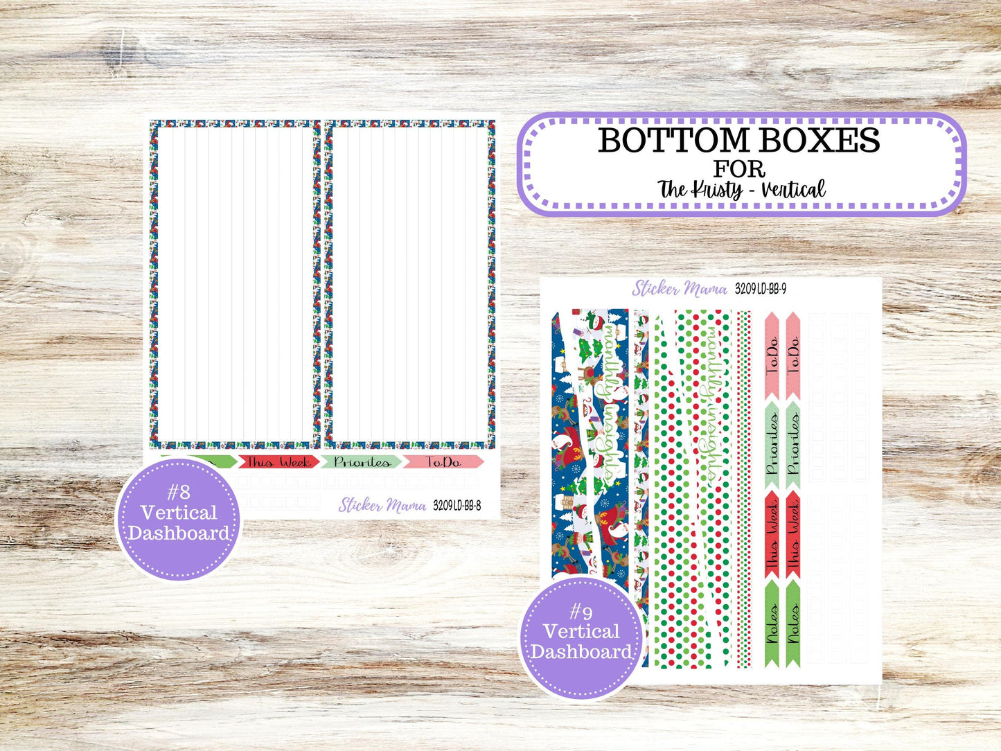 LD BOOK-BOUND Planner Kit #3209 || The Mae || The Kristy || Jolly Pines || December Laurel Denise Sticker Kit ||  9-25
