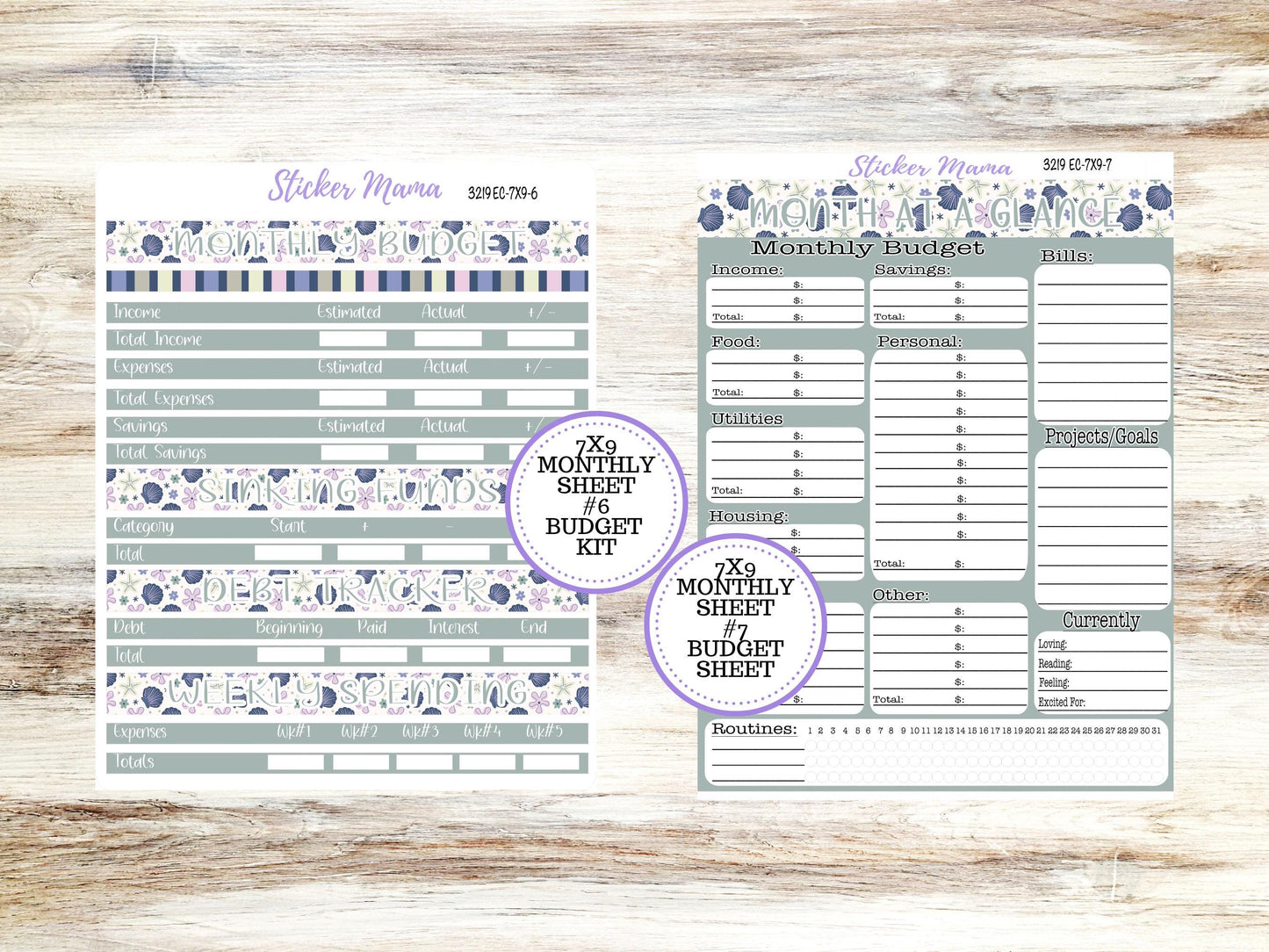 Erin Condren Monthly Kit | 7X9 | August 3219 Tropical Trinkets | 5-26