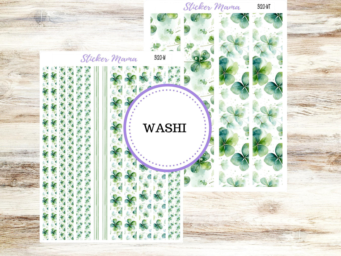 WASHI PLANNER STICKERS || 3120 || Shamrock Magic || Washi Stickers || St. Patricks Planner Stickers || March Washi for Planners