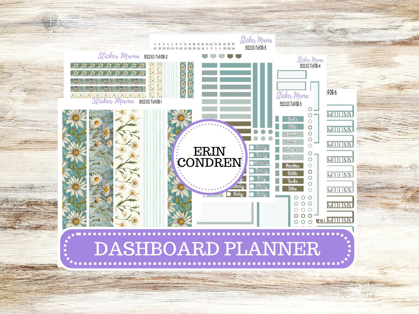 ERIN CONDREN Dashboard Planner Kit DB-3122 || Vintage Bloom || Dashboard Planner Sticker Kit || Erin Condren ||