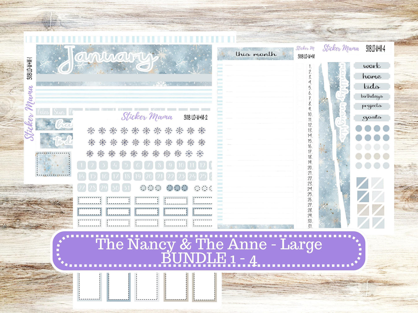 LD “The Nancy & Anne” Large || Week + Month PLANNER Monthly Kit #3118 || Laurel Denise Horizontal Vertical Kit || January || 10-25