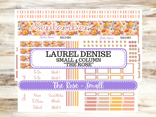 Laurel Denise Small Rose Planner Sticker Kit | 4 Column Mini | Project Mini  | September Falling Colors 3206 | 6-26