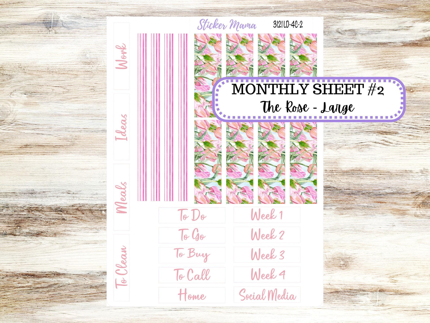 LD "The Rose" Large || 4-COLUMN (formerly project)  Planner Kit #3121 || April Easter Petals || Laurel Denise Stickers || 12-25