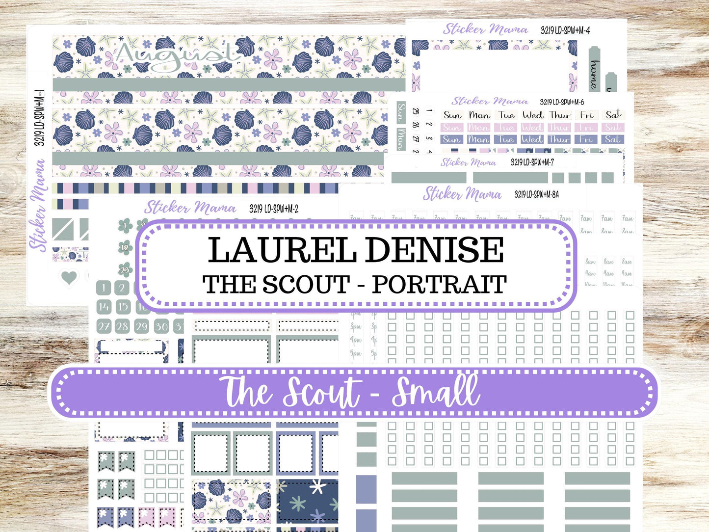 Laurel Denise Small Scout Planner Sticker Kit | Portrait Weekly + Monthly | August Tropical Trinkets 3219 | 5-26