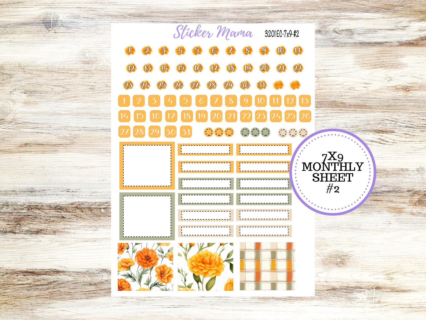 Erin Condren 7x9 Monthly Planner Sticker Kit | 3201 Fall Colors | Undated Choose your Own Month | 4-26