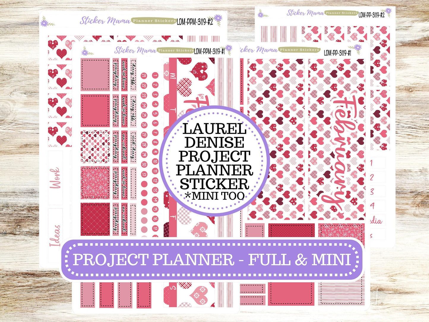 LAUREL DENISE PROJECT February Planner Kit #3119 || Heartfelt Joy || Laurel Denise Kit || Laurel Denise Stickers ||  || February ld