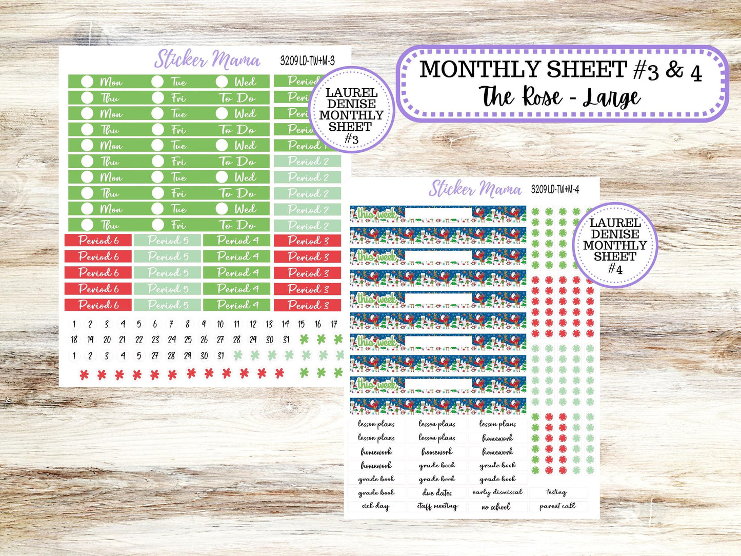 LD "The Valerie" || TEACHER Week + Month Planner Kit #3209 || Jolly Pines ||Laurel Denise Kit || Laurel Denise Teacher Planner || June 25