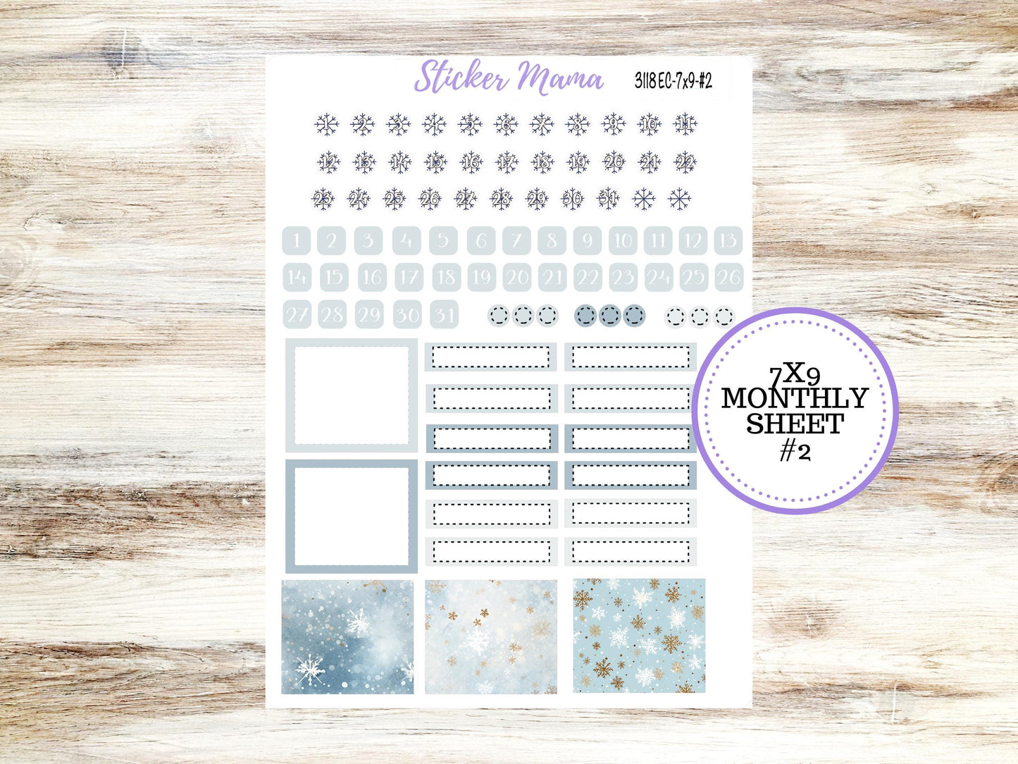 ERIN CONDREN Monthly Kit-3118 || 7X9 ||  - 7x9 ec January Monthly Kit - January Monthly Planner Kits -  Monthly Pages || 10-25