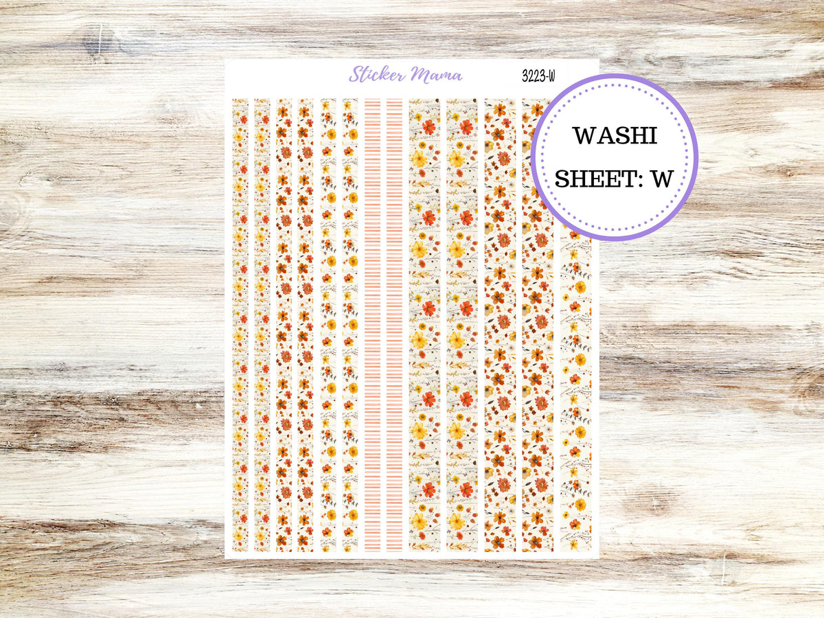 Washi Planner Stickers | 3223 Fall Pressed Flowers