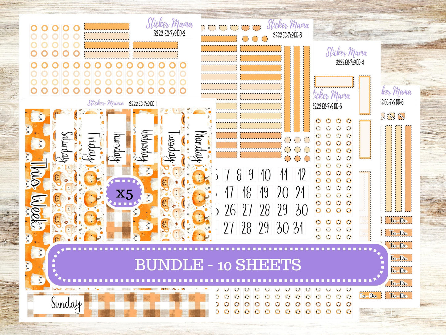 Erin Condren Daily Duo Planner Sticker Kit | 3222 Cozy Ghost
