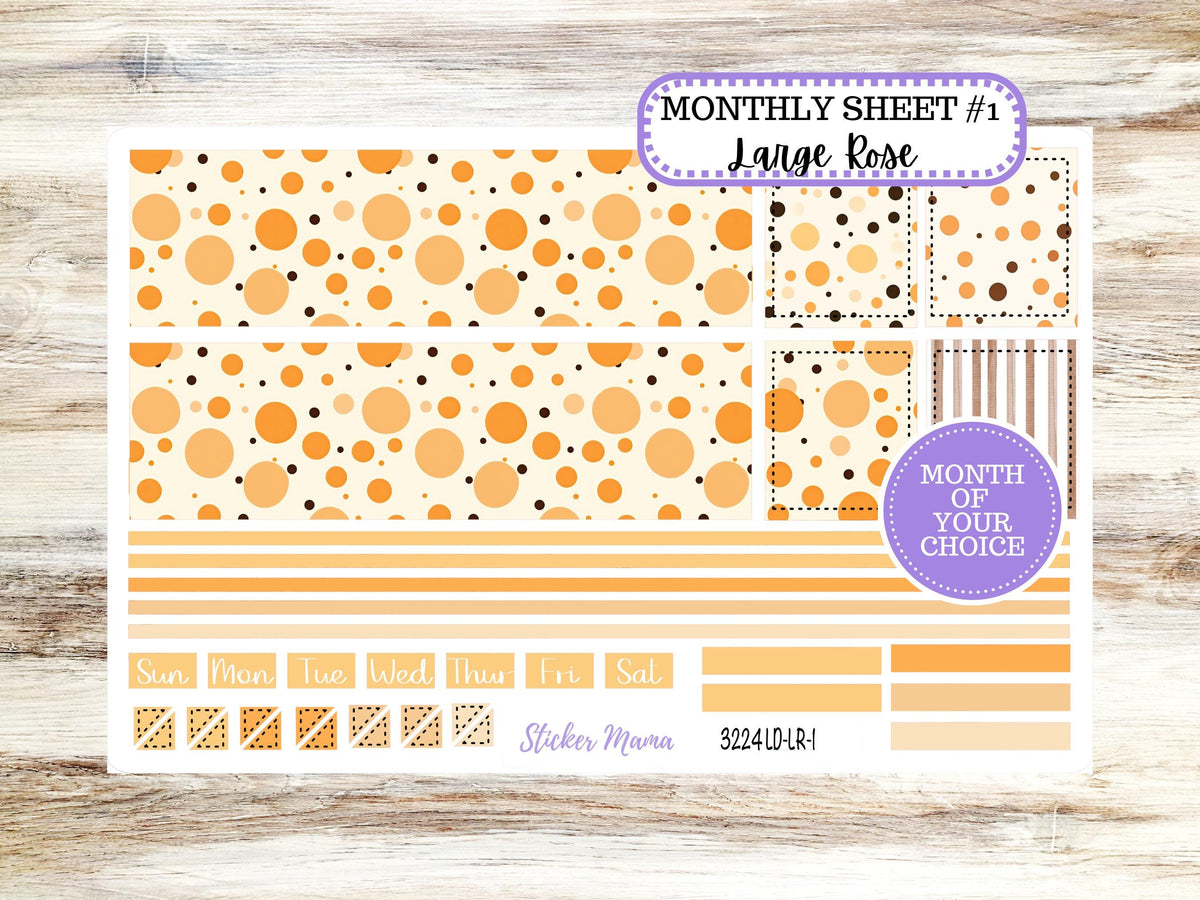 Laurel Denise Large Rose Planner Sticker Kit | #3224 Fall Polka Dots | 8-26 | Choose your own month